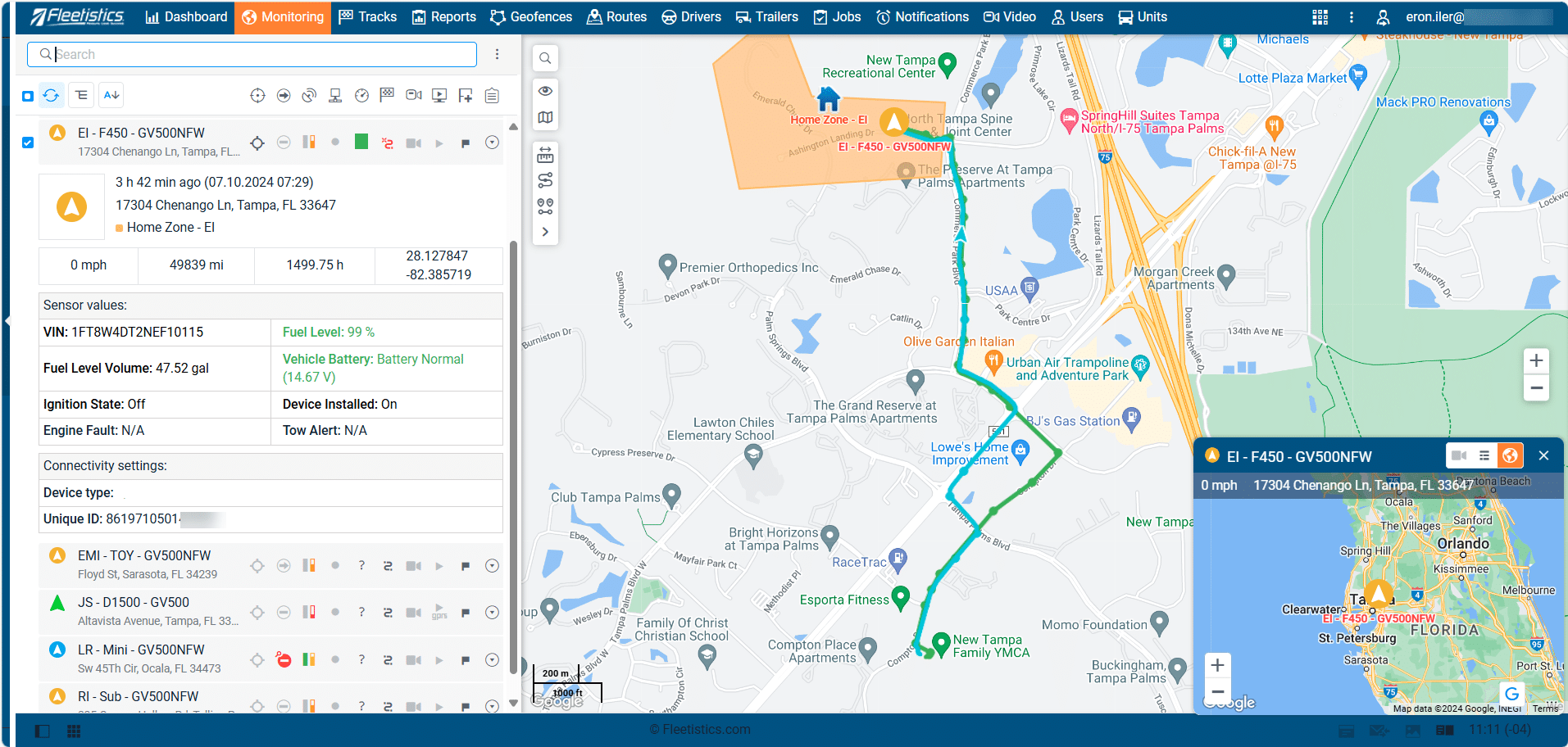 GPS tracking web portal