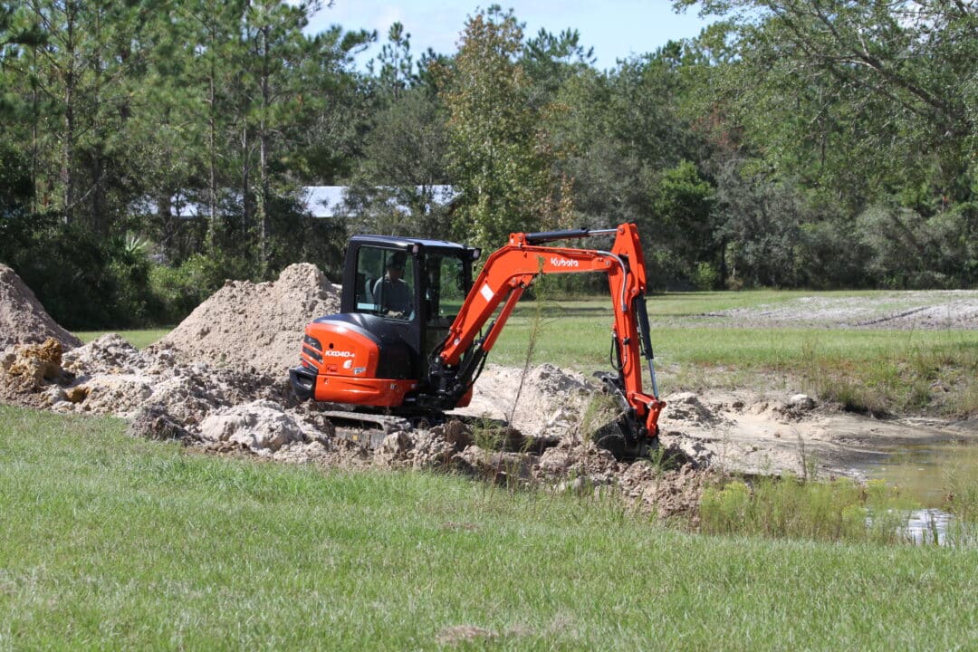 Retention Pond Maintenance with Excavator
