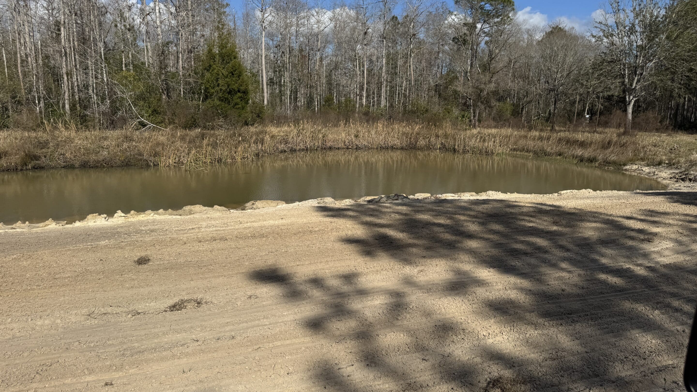 Pond that has been graded